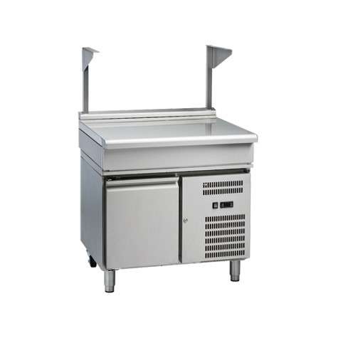 Waldorf 800 Series BTL8900S-RB – 900mm Bench Top With Salamander Support Low Back Version Refrigerated Base