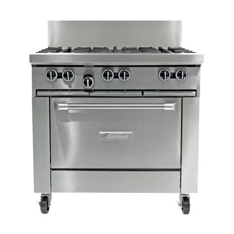 Garland 6 Open Top Burners, 1 Convection Oven, Electronic Ignition