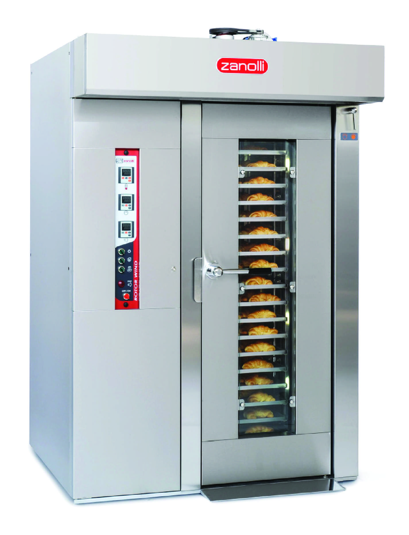 Zanolli Rotor Wind 15/18 Tray roll in Rotating Gas Baking Oven – (40 x 60) Trays – Front Burner  – Burner System Sold separately.