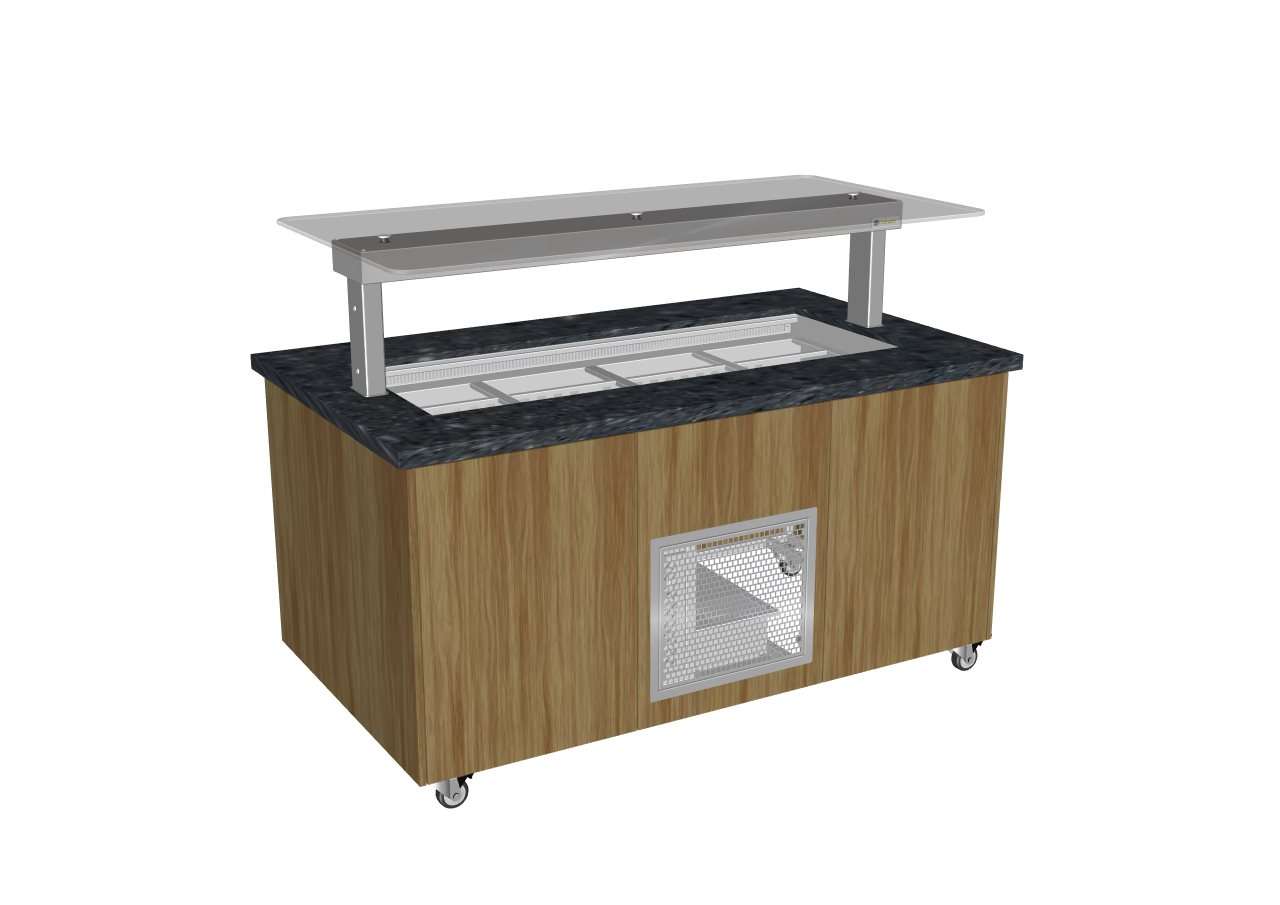 Culinaire Mobile Refrigerated Island Buffet – Stone Top and Joinery Panels Refrigerated Island Buffet CR.IBGJ.CWCF.U.GSF.4