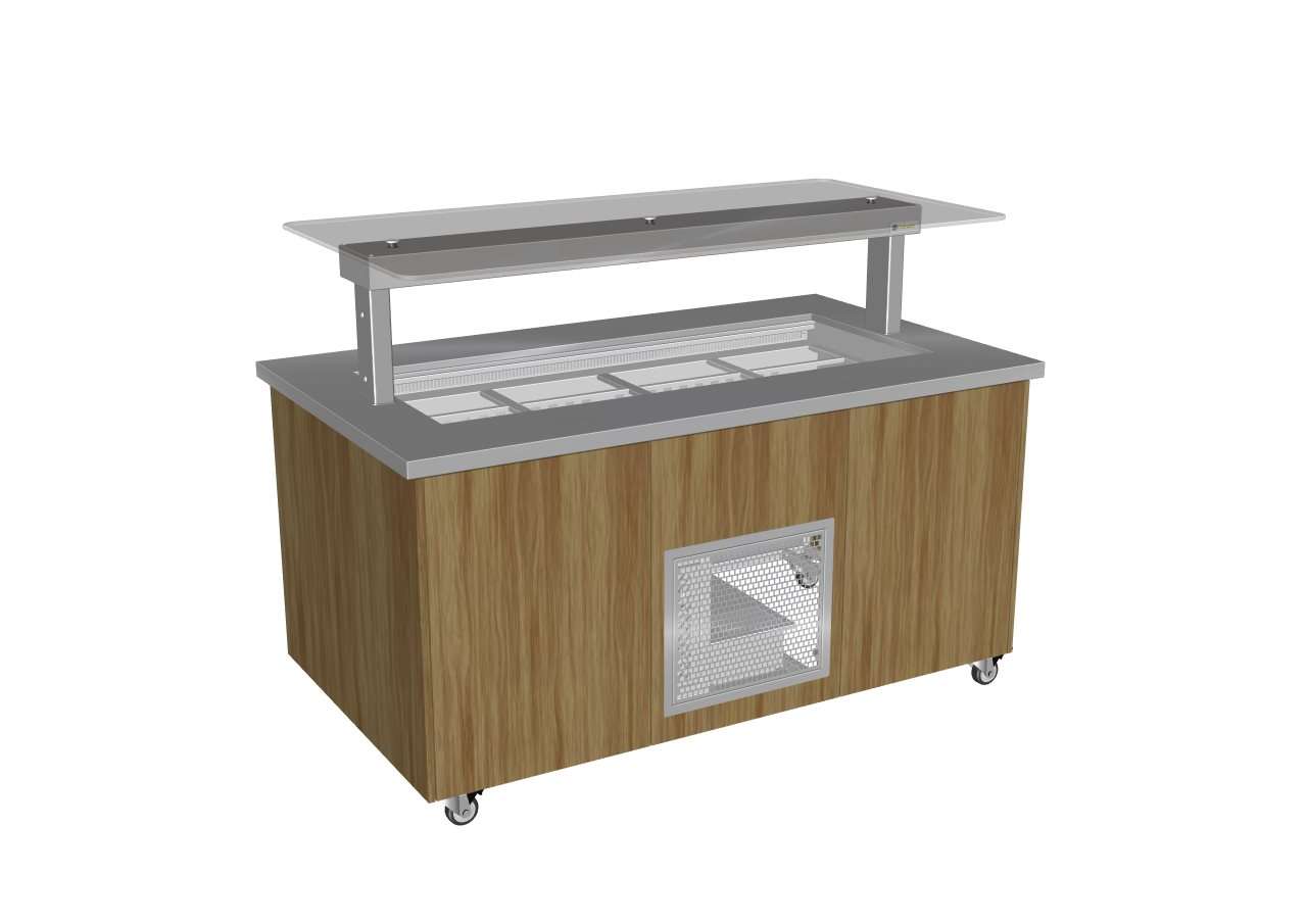 Culinaire Mobile Refrigerated Island Buffet – Stainless Top and Joinery Panels Refrigerated Island Buffet CR.IBSJ.CWCF.U.GSF.4