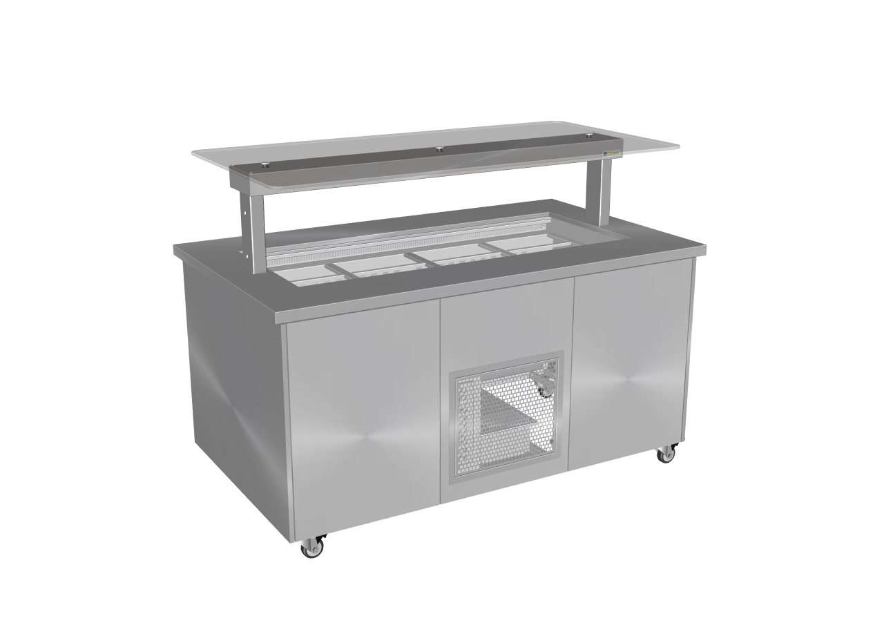 Culinaire Heated Mobile Island Buffet – Stainless Steel Top and Joinery Panels Island Buffet – Flat CH.IBSJ.BMC.U.GSF.4