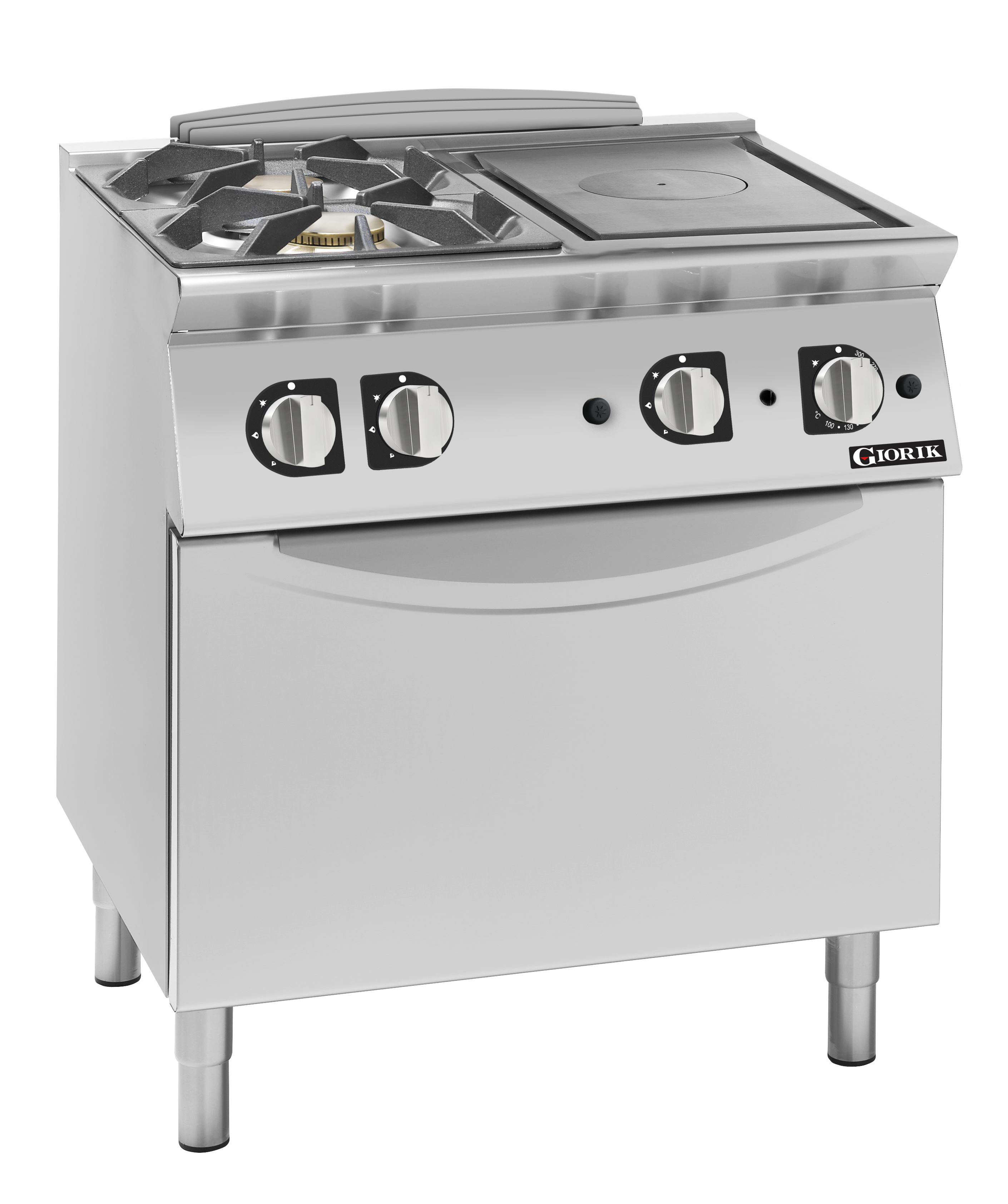 Giorik 700 Series 800mm wide Combination Solid Top and Gas Burner on Gas Oven TG74FTLT