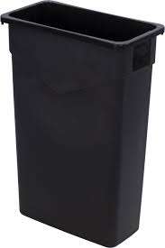 Carlisle Trimline Black Rectangle Waste Container 34202303