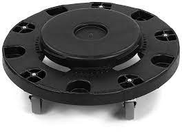 Carlisle Bronco Black Round Waste Container Dolly 3691103