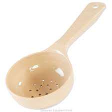 Carlisle Measure Miser Beige Measuring Perforated Spoon 496606