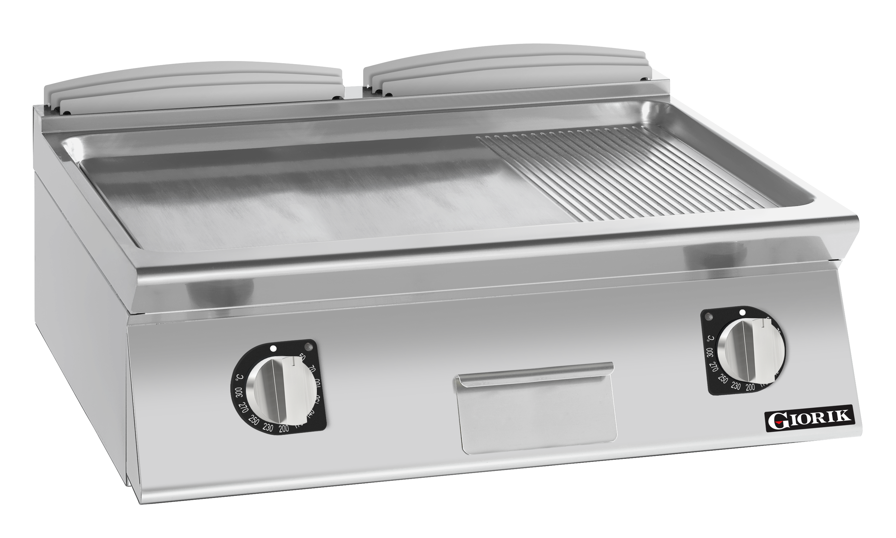 Giorik 700 Series – Electric Frytop – 800mm Smooth/Ribbed Satin Chrome Plate FME741TCRXT