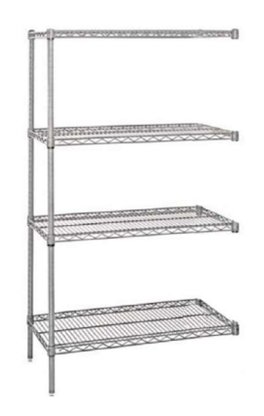 Atlas Shelving 4 Shelf Add-On Wire Shelving A18247EPL