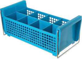 Carlisle PERMA-SIL Blue 8-Compartment Dishwash Cutlery Storage Basket C32P214