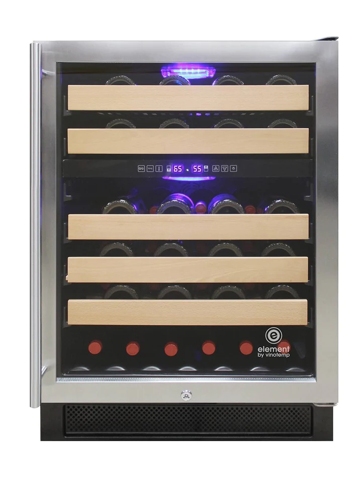 Vinotemp 46-Bottle Dual-Zone Wine Cooler EL-46WCST