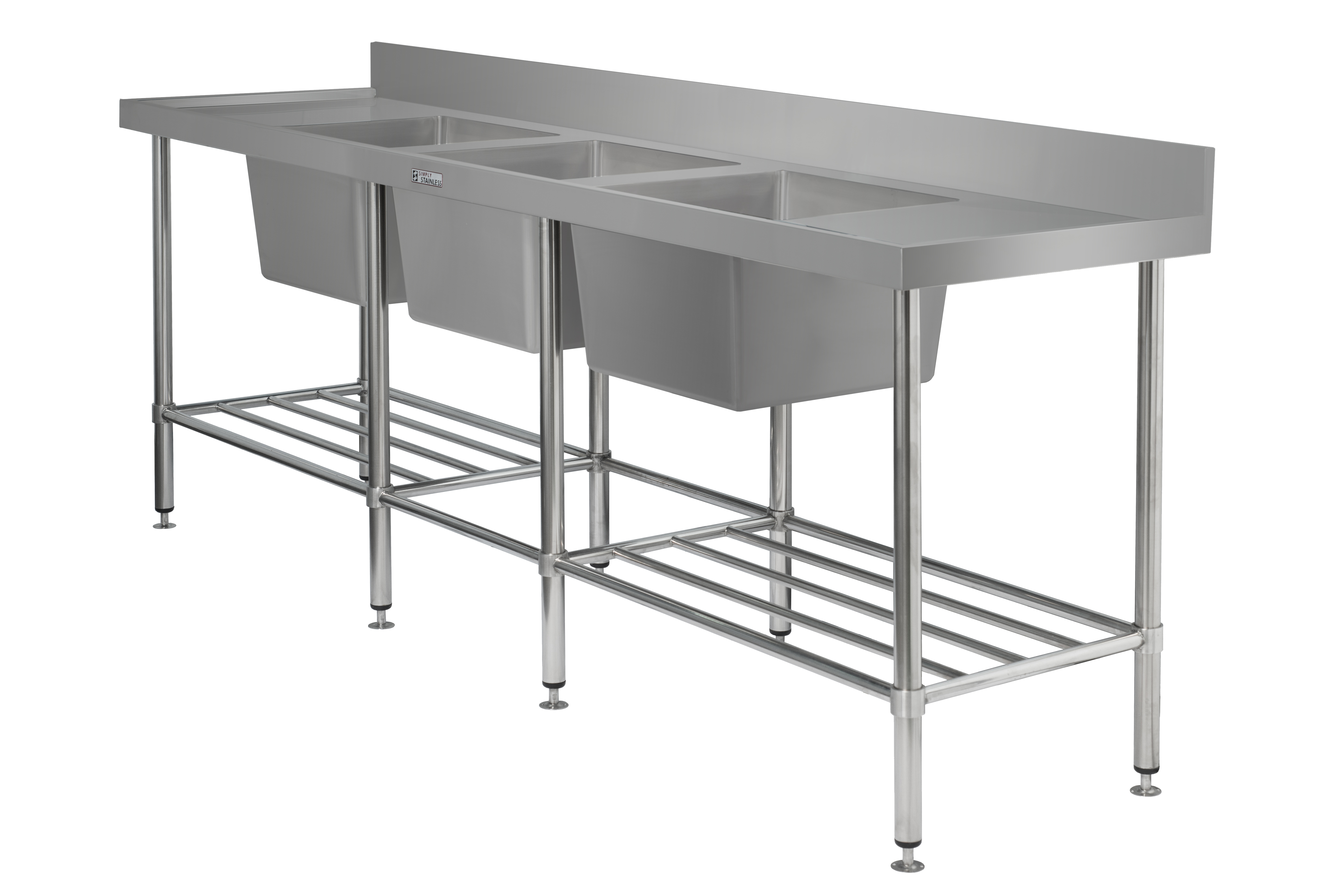 Simply Stainless Triple Bowl Sink Bench SS24.7.2400.TB