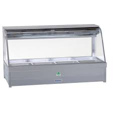 Roband Curved Glass Refrigerated Display Bar – Piped and Foamed only (no motor), 8 pans