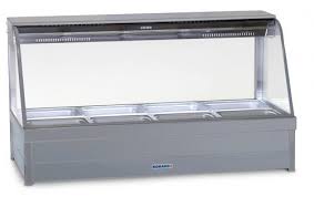 Roband Curved Glass Refrigerated Display Bar – Piped and Foamed only (no motor), 10 pans