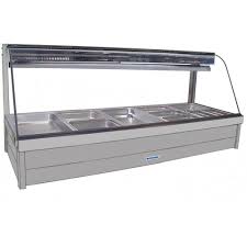 Roband Curved Glass Refrigerated Display Bar – Piped and Foamed only (no motor), 12 pans