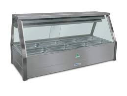 Roband Straight Glass Refrigerated Display Bar – Piped and Foamed only (no motor), 8 pans