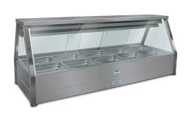 Roband Straight Glass Refrigerated Display Bar – Piped and Foamed only (no motor), 10 pans