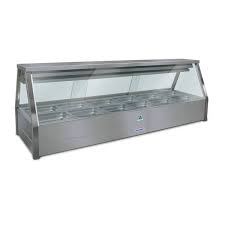 Roband Straight Glass Refrigerated Display Bar – Piped and Foamed only (no motor), 12 pans