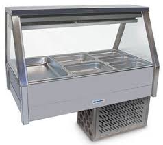 Roband Straight Glass Refrigerated Display Bar, 6 pans