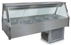 Roband Straight Glass Refrigerated Display Bar, 10 pans