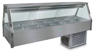 Roband Straight Glass Refrigerated Display Bar, 12 pans