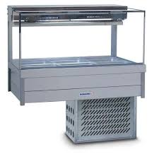 Roband Square Glass Refrigerated Display Bar – Piped and Foamed only (no motor), 6 pans