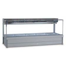 Roband Square Glass Refrigerated Display Bar – Piped and Foamed only (no motor), 12 pans