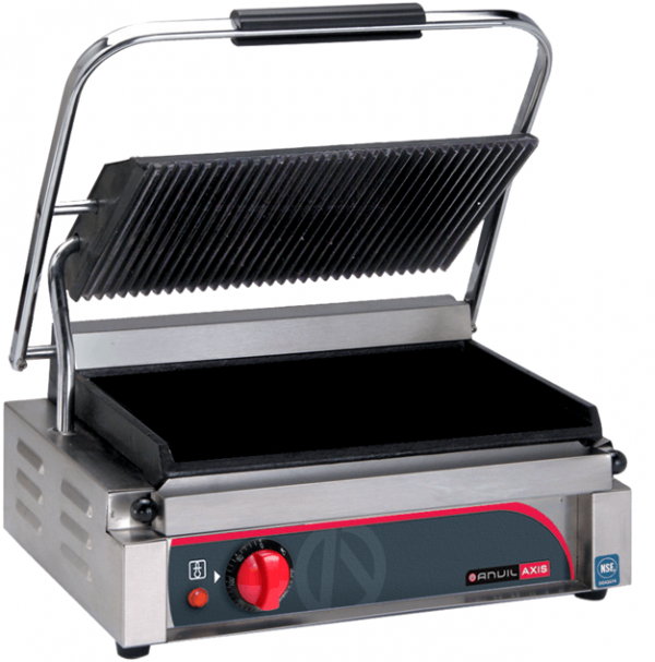 Anvil Panini Press Single Ribbed Top Flat Bottom