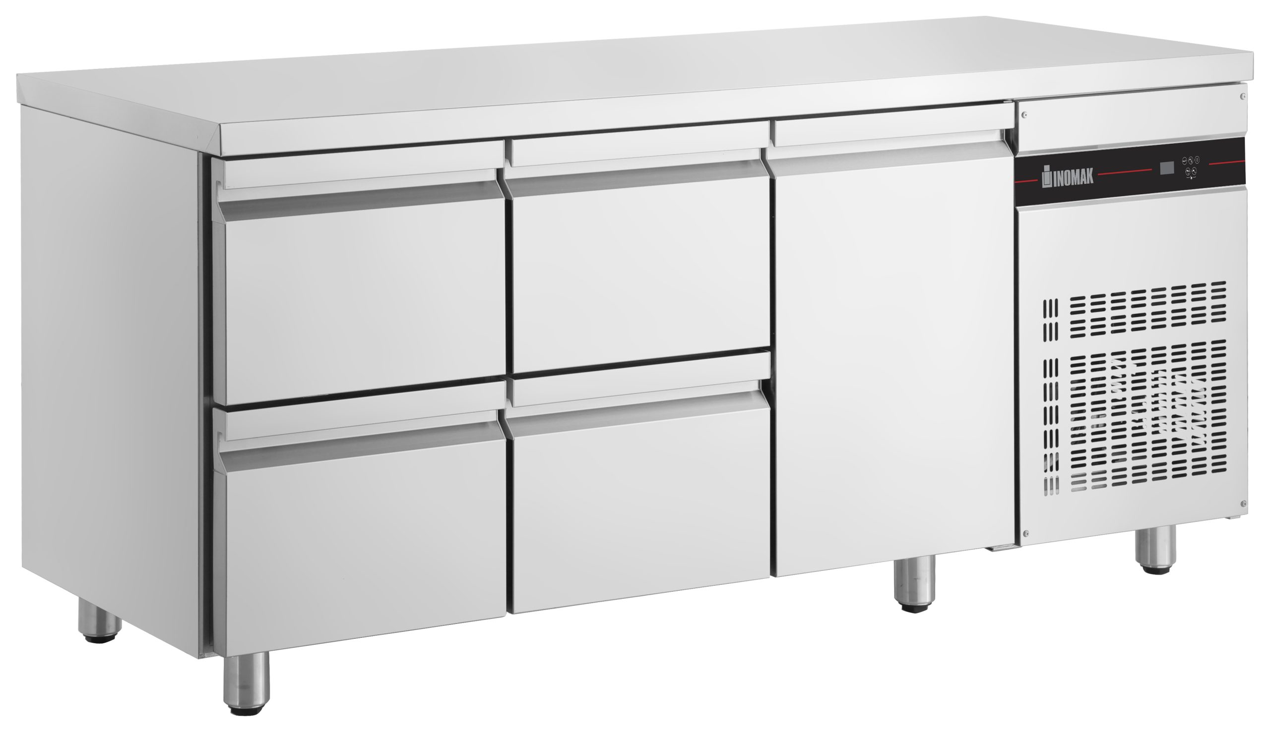 Inomak Under Bar Fridge 1 Door 4 Drawers