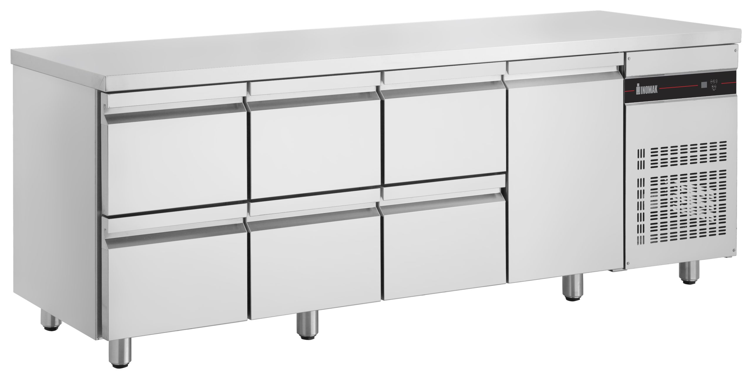 Inomak Under Bar Fridge 1 Door 6 Drawers